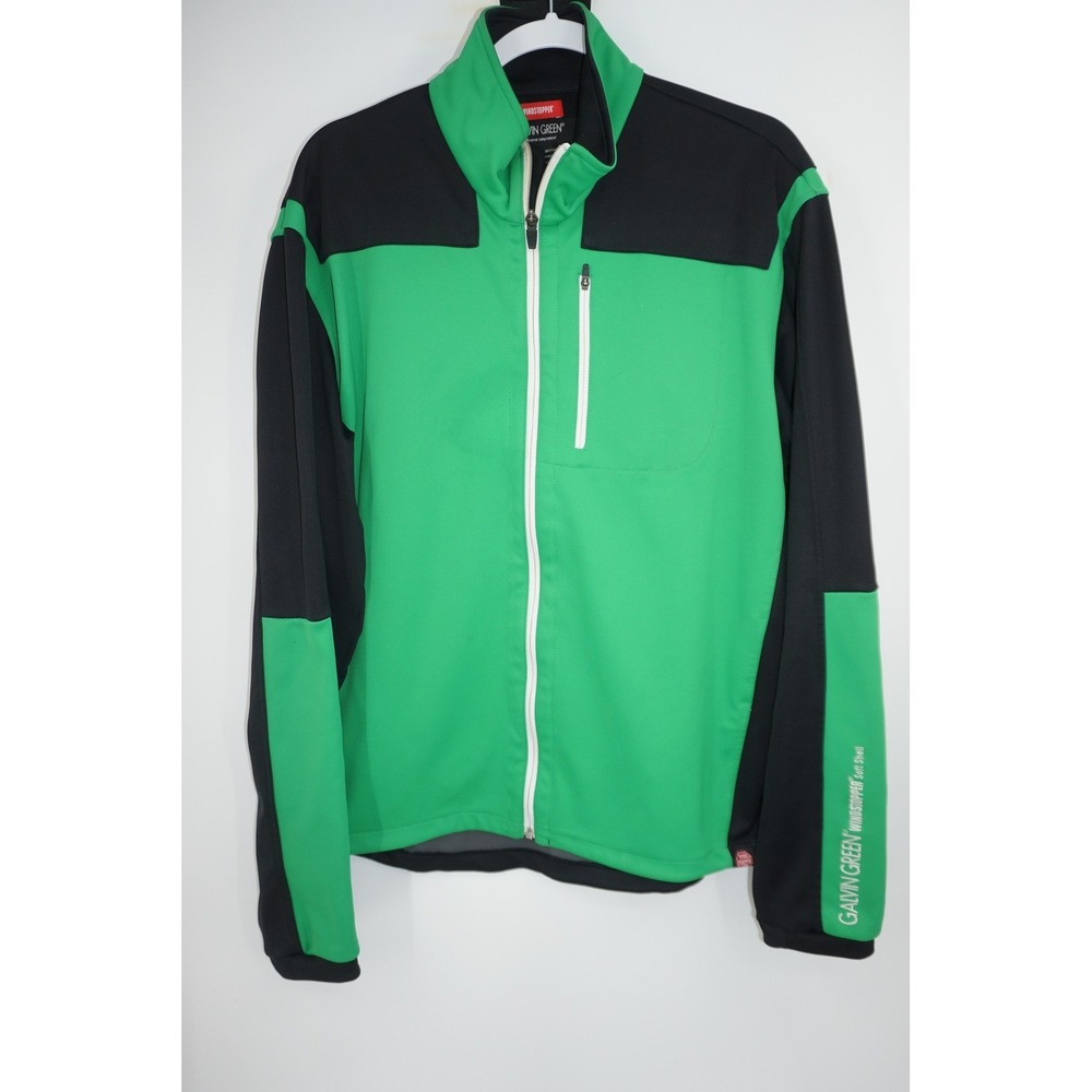 Galvin Green Jacket Mens Large Green‎ Black Windstopper Softshell Golf Zip